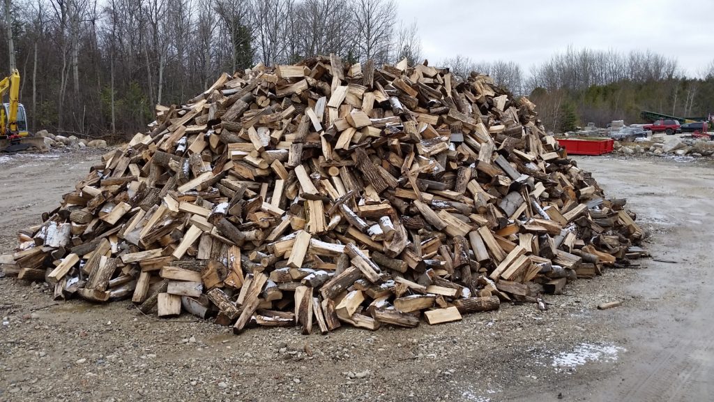 a pile of mixed hardwood