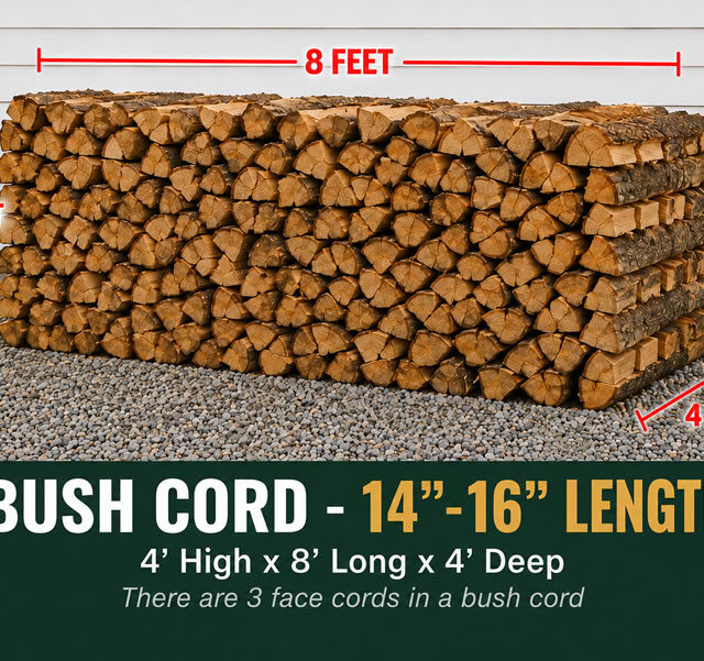 bush cord of firewood