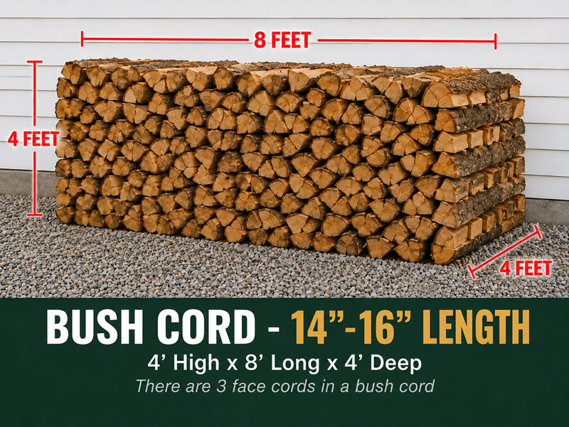 bush cord of firewood