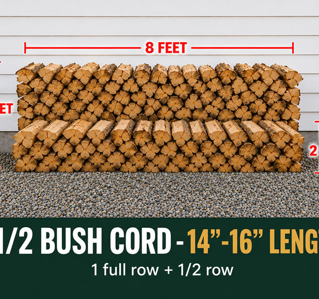half bush cord of firewood